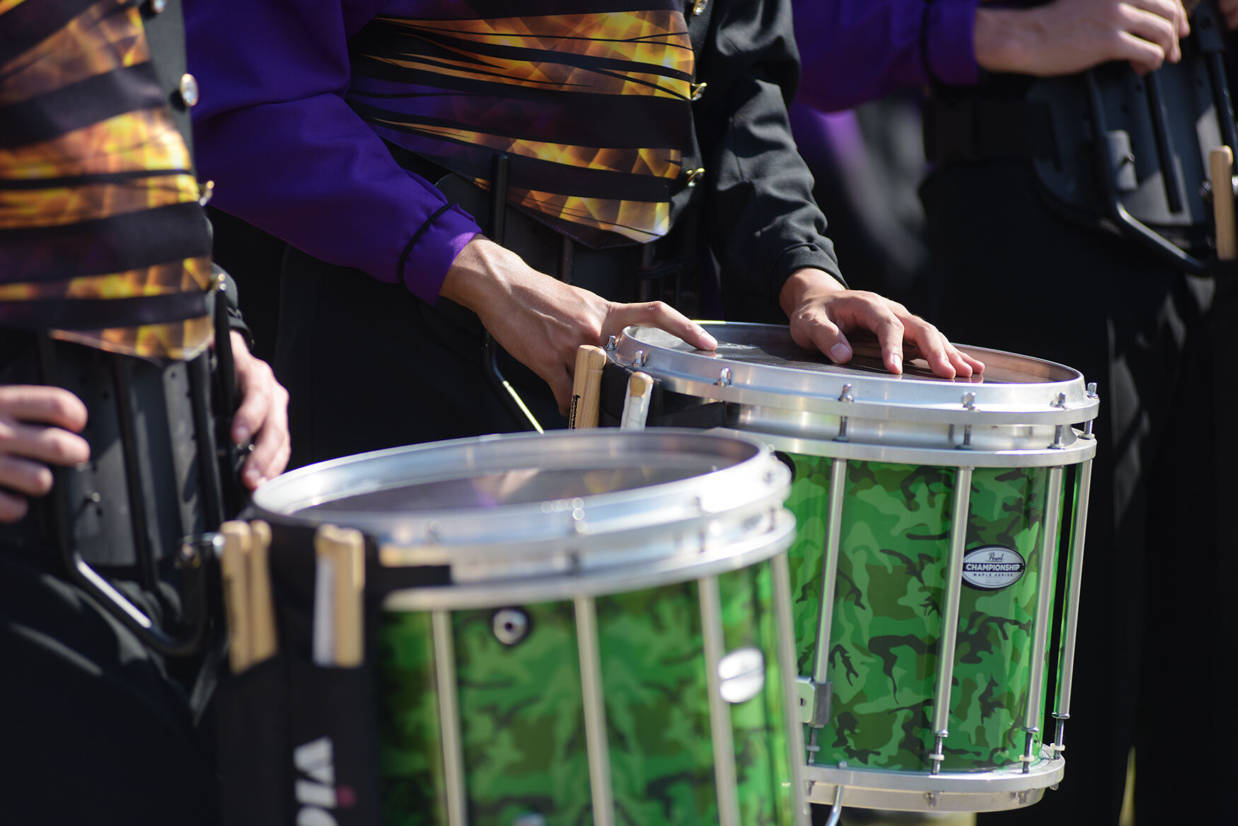 Hickman percussionists line up to play